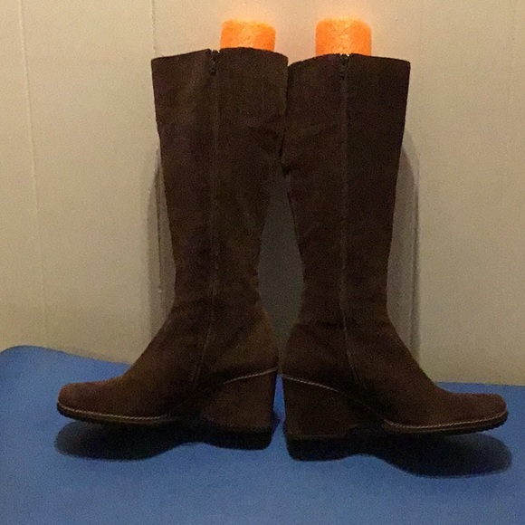 Rockport Leather, Suede Tall Boots, Brown, Waterproof - Picture 5 of 12
